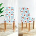 thumbnail image 3 of Yayeee 4 Pack Dining Chair Covers Stretch Parson Chairs Slipcovers Seat Protector, Light Blue Checkered Heart, 3 of 6
