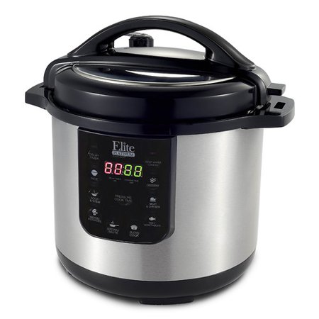Elite Platinum 8qt Electric Stainless Steel Pressure Cooker W 9 Function Digital Display Cinnamon Red Epc 813c Walmart Walmart 