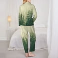 thumbnail image 5 of Disketp Pajamas Set Long Sleeve Sleepwear Womens Button Down Nightwear Pj Sets-Fog Forest, 5 of 9