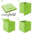 thumbnail image 6 of Casafield Set of 6 Fabric Storage Cube Bins, Lime Green - 13" Collapsible Foldable Cloth Baskets for Shelves and Cubby Organizers, 6 of 7