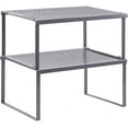 thumbnail image 1 of Kitchen Shelf Organizer for Cabinet Counter Cupboard Pantry, Stackable & Expandable, Dark Silver, 1 of 8