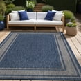 thumbnail image 6 of Beverly Rug Floral Bordered Washable Outdoor Indoor Area Rugs 10x14 Navy, 6 of 8