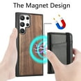 thumbnail image 2 of Allytech Wooden Case for Samsung Galaxy S22 Ultra/ Galaxy S22 Ultra 5G 2022(6.8"), Detachable Magnetic Back Wallet Card Slots Shockproof Protective Folio Stand Case for Samsung S22 Ultra 2022, Walnut, 2 of 8