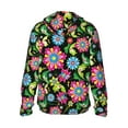thumbnail image 3 of Uemuo Vector Mexican Otomi Style Bright Pattern Women's Full Zip UPF 50+ Sun Protection Hoodie Jacket Long Sleeve Sun Shirt Hiking Outdoor Performance with Pockets-Large, 3 of 9