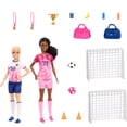 thumbnail image 4 of Barbie Careers Playset, Soccer Player Set with 2 Fashion Dolls & 15 Accessories Including Barbie Brooklyn”, Blonde Petite Player, 2 Nets & More, 4 of 5