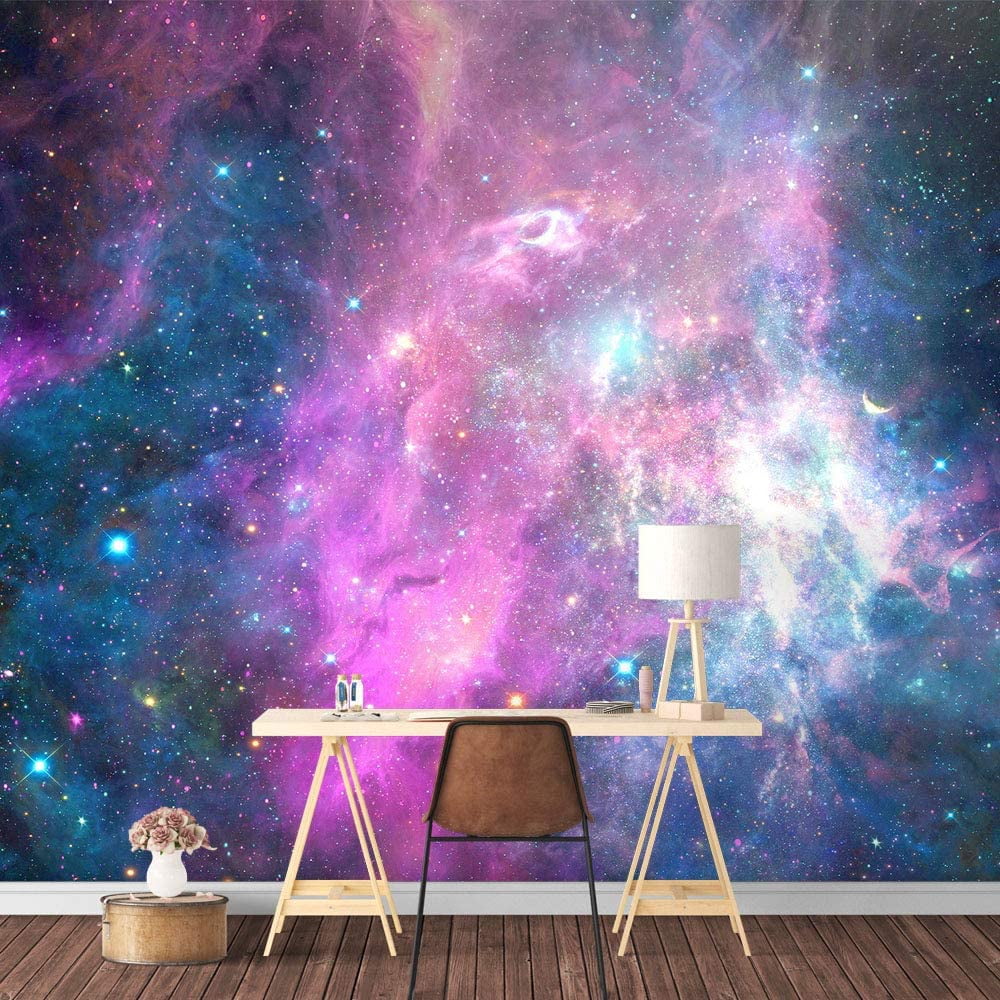 Bright atmosphere and colorful view of galaxy Wall26 Wall Mural 100x144 