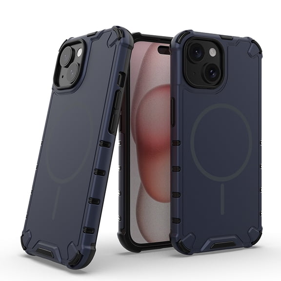 Magnetic Case for iPhone 13 [Compatible with Mag-Safe] [Heavy Duty Military Grade Drop Protection] Enhanced Corners Shockproof Solid Color Phone Cover for iPhone 13 6.1 inch, Darkblue