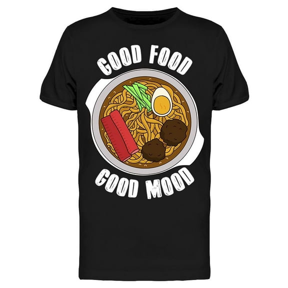 Trendy Good Food Good Mood T-Shirt Men -Image by Shutterstock, Male Large