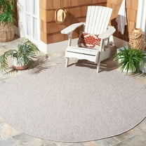Safavieh Courtyard Mitre Geometric Indoor/Outdoor Area Rug, Beige, 6'7" x 6'7" Round