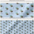 thumbnail image 2 of Soimoi Blue Cotton Voile Fabric Bear & Text Printed Craft Fabric by the Yard 42 Inch Wide, 2 of 7