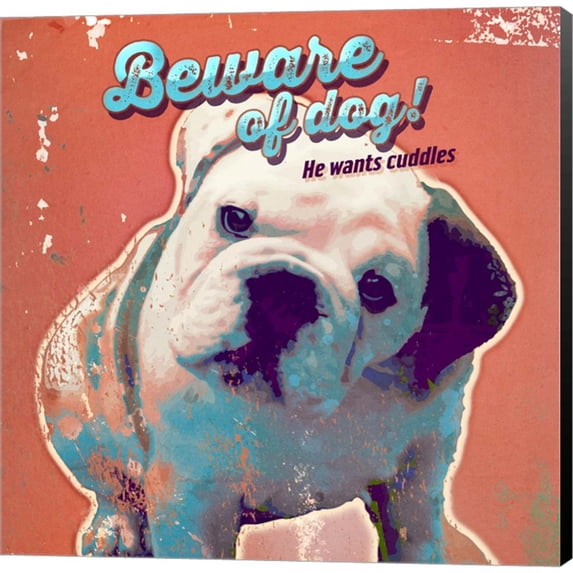 Great Art Now Pet Sentiment III-Beware by Duirwaigh, Canvas Wall Art, 12W x 12H