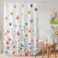 thumbnail image 6 of Shower Curtain Spring Wildflowers Shower Curtains for Bathroom Decor, Waterproof Polyester Shower Curtain Set with Hooks, Extra Long 72" x 84" Watercolor Floral, 6 of 9
