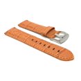 thumbnail image 3 of 24mm Mens' Alligator Style Leather Watch Strap Band, Stainless Steel Buckle, 3 of 7