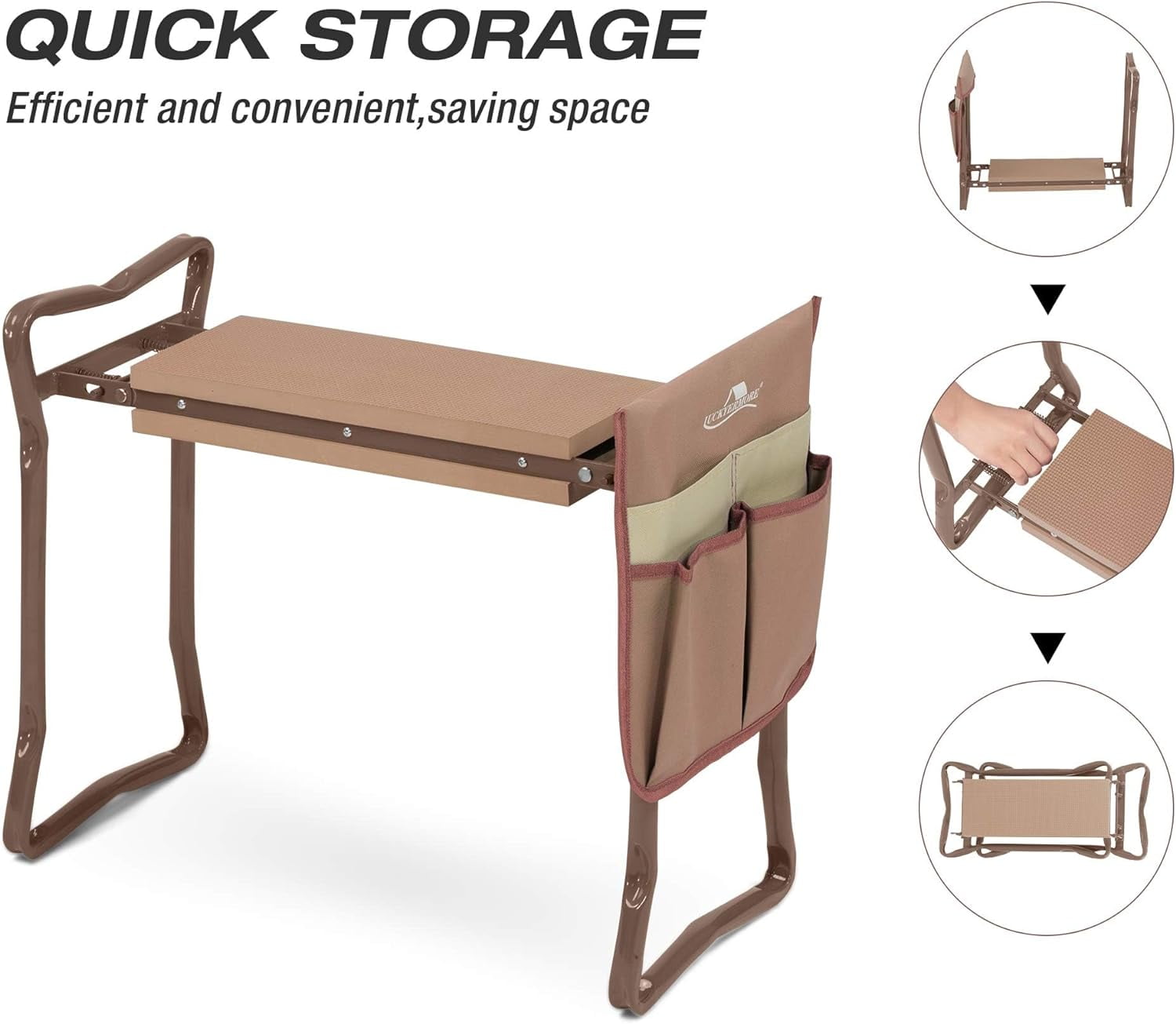 Garden Kneeler and Seat, Garden Folding  with Tool Pocket,  and Soft EVA Kneeling Pad