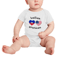 thumbnail image 2 of Haitian American Flag Two Hearts Baby Bodysuit Newborn Clothes Outfits (White, 12-18 Months), 2 of 5