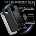 thumbnail image 4 of ELEHOLD for iPhone 15 Plus Rugged Heavy Duty Case,with Slide Camera Lens Protector Rotating Ring Holder Kickstand Work with Magnetic Car Mount Holder Shockproof Case for iPhone 15 Plus,Black, 4 of 10
