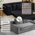 thumbnail image 4 of Eyisean 82'' Futon Boneless Couch Lounge Loveseat with Pull-Out Bed, 2 in 1 Convertible Sofa Bed, Corduroy Folding Floor Mattress Couch for Living Room/Apartment, No Assembly Required, 4 of 11