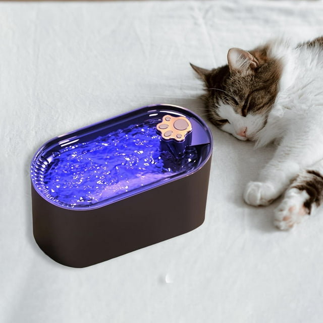 Fuente de agua para gatos , dispensador de agua para interiores, cachorros, s, USB silencioso Luz de Colco Bebedero para gatos