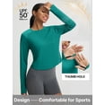 thumbnail image 2 of BALEAF Women's UPF 50+ Long Sleeve Sun Shirts Crop Rash Guard UV Workout Tops SPF Slim Fit Lightweight Athletic Hiking Green XL, 2 of 6