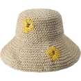 thumbnail image 1 of Sombrero de ala ancha para mujer, sombrero de paja plegable para verano, sombrero de cubo para playa, 1 of 5