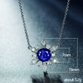 thumbnail image 5 of Sapphire Moissanite Sparkling Flower Pendant Necklace for Women, 925 Sterling Silver, Perfect Anniversary Wedding Jewelry Gift for Mom and Wife, 5 of 6