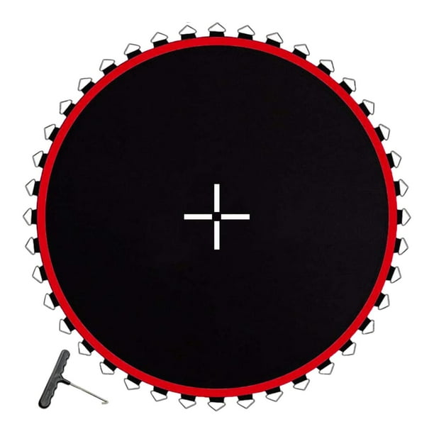Matín de reemplazo de trampolín Mat de salto Trampolín Entrenamiento de accesorio redondo Familia al aire libre, con ojales de metal de salto de salto Rojo 54 Hebilla