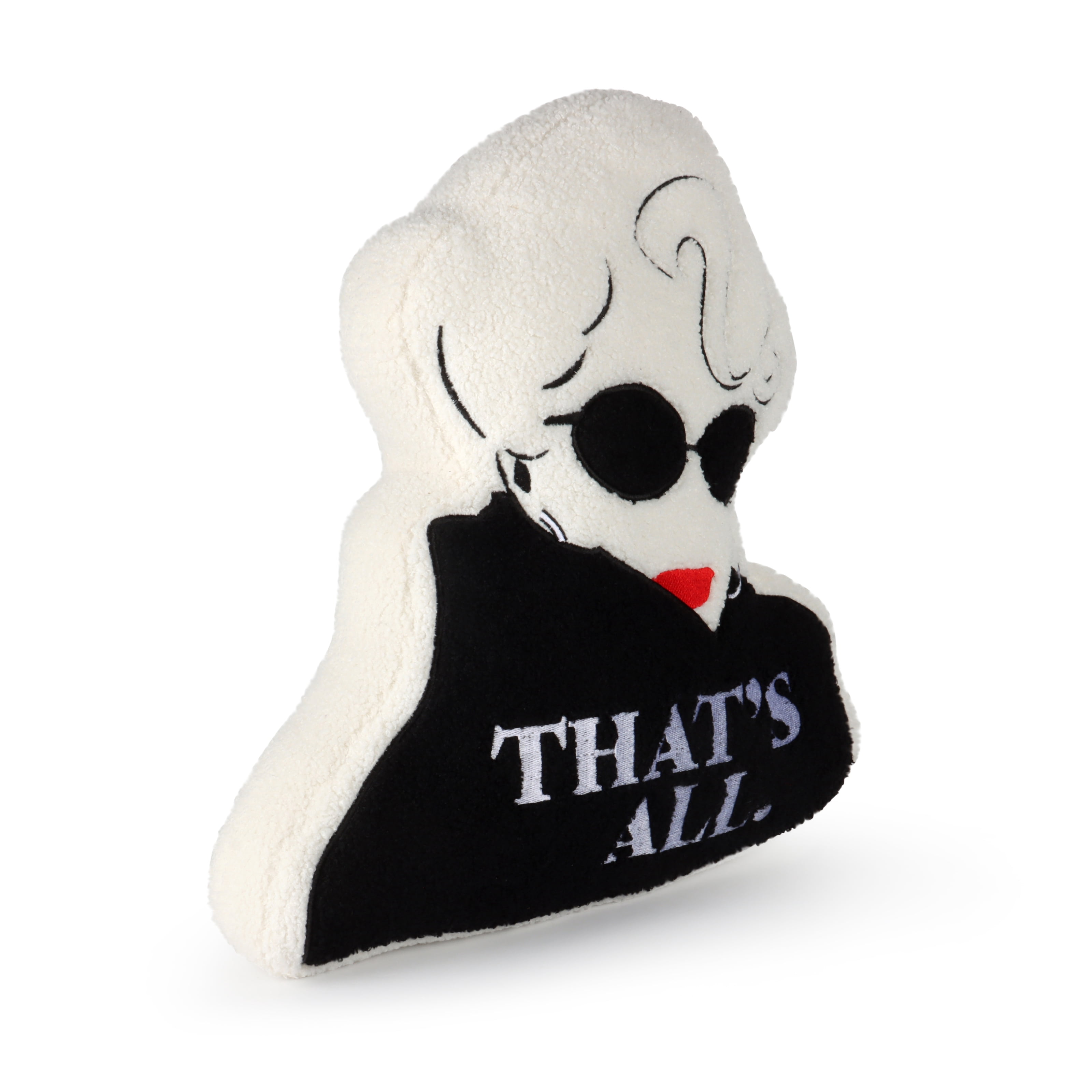 Devil Wears Prada Decorative Pillow, 100% Polyester Boucle, Embroidered Design, 16" x 18", White and Black