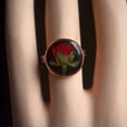 thumbnail image 6 of Cairui Design Red Rose Real Flower Resin Resizable Copper Rings Handmade for Women Party, 6 of 9