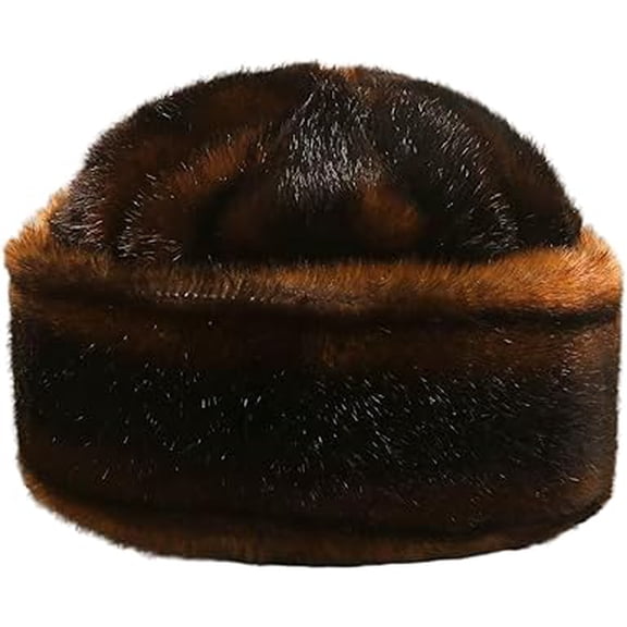 Winter Faux Fur Bucket Hat – Warm Thermal Fuzzy Furry Cap, Unisex One Size for Women Men, Soft Cozy Cold Weather Accessory (Coffee)Z