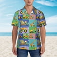 thumbnail image 4 of Haiem Construction Machinery Printed Hawaiian Shirt for Men - Men’s Casual Beach Summer Shirts - Stretch Fabric with Modern Fit-X-Large, 4 of 9