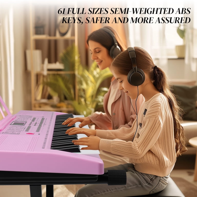 Ktaxon 61 Keys Keyboard Piano with Lighted Keys, X-Stand, Piano
