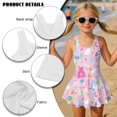 thumbnail image 4 of DISNIMO Bunny Easter Egg Printed Girls One Piece Swimsuits with Skirt Kids Sleeveless Swimwear Quick Dry Bathing Suit Hawaiian Beach Pool Party Swim Dress, 4 of 8