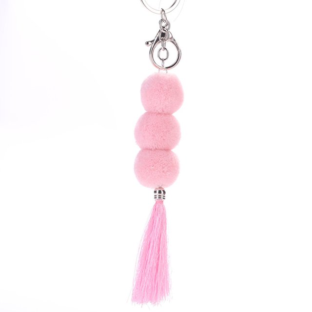 Porte-clés Pompon Fait Main Boho Pompon Charme Sac à Main Charme pour Femmes