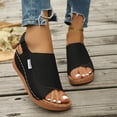 thumbnail image 6 of KEVCHE Strappy Wedge Sandals for Women, Dressy Summer Ankle Strap Open Toe Arch Support Sandals, Casual Comfortable Vacation Shoes, Plus Size Buttoned Peep Toe Sandals, 6 of 6