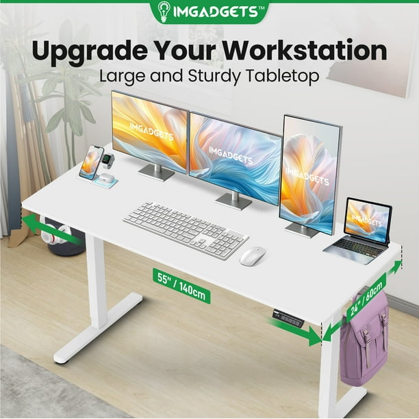 IMGadgets Standing Electric Adjustable Desk | 55'' x 24'' Large