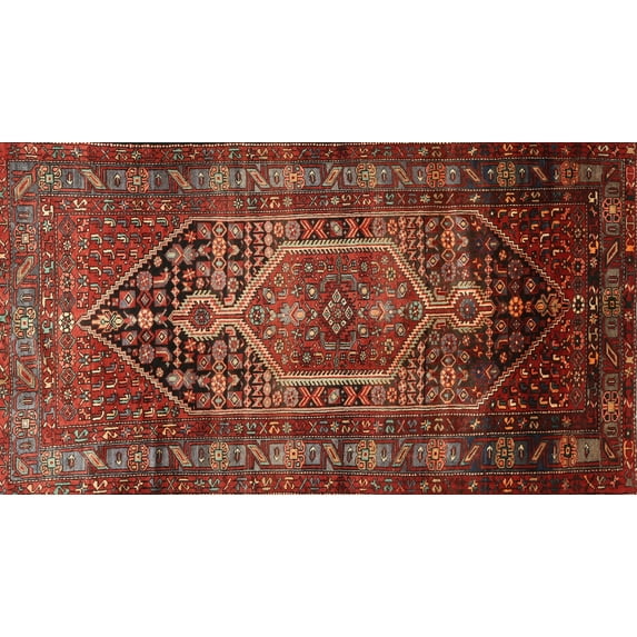 Ahgly Company Indoor Rectangle Traditional Crimson Red Persian Area Rugs, 4' x 6'