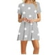 thumbnail image 1 of Vestidos de Verano de Mujer Cuello Redondo Manga Corta Impreso, Ligero Y Cómodo Vestidos Casuales para Mujeres, 1 of 4