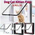thumbnail image 2 of Dog Cat Flap Door Puppy Kitten Safety Pet Door with 4 Way Security Lock ABS Plastic Small Pet Gate Pet Door and Sliding Door, 2 of 10