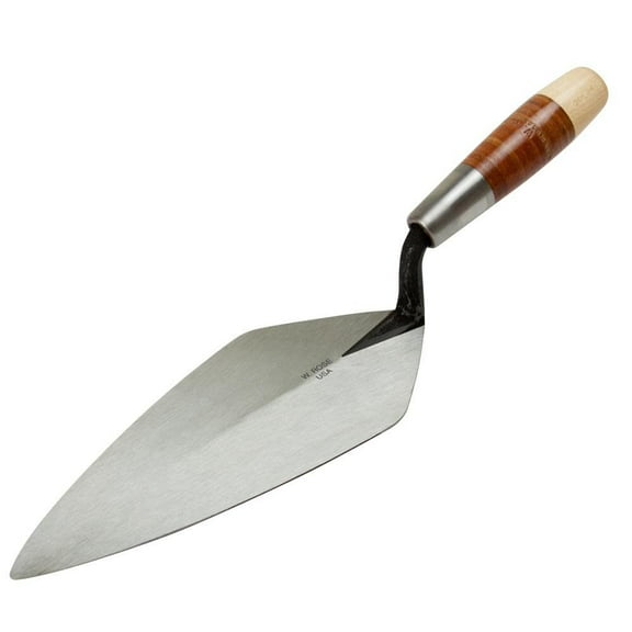 Kraft RO316-10 W. Rose Narrow London Brick Trowel w/Leather Handle Std Shank,10"