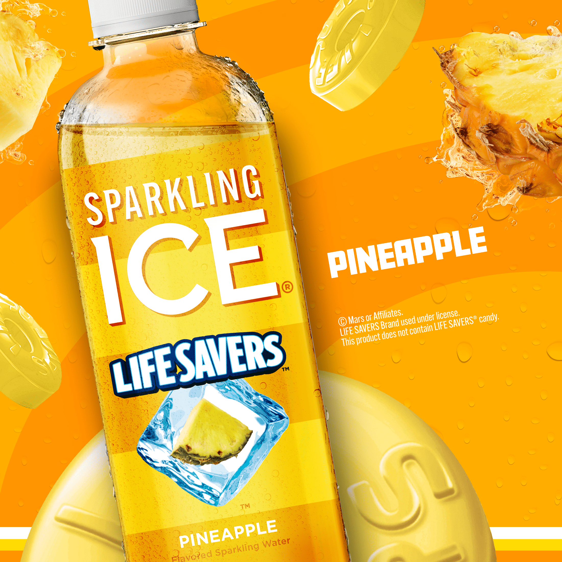 Sparkling Ice® Life Savers Pineapple 17oz bottle *Zero Sugar, Naturally Sourced Colors & Flavors*