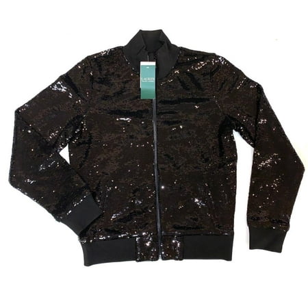 Polo Ralph Lauren BLACK Women's Sequined Jacket, US Medium
