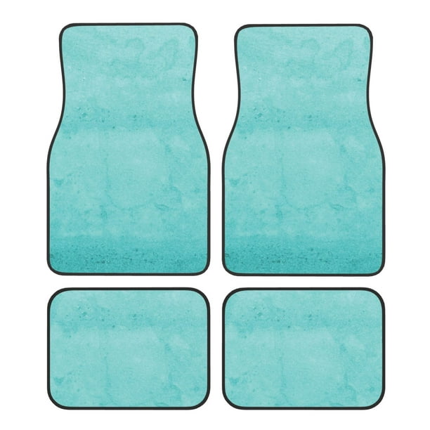 Fotbe Blue And Turquoise Juego de 4 Tapetes para Auto con Estampado – Alfombrillas de Goma Reforzada, Diseño Antideslizante, Protección para Todo el Año – Vehículos, Autos, Camionetas y SUVs