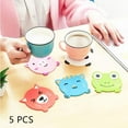 thumbnail image 3 of 5PCS Silicone Rubber Coaster Colorful Animal Coaster Cup Mat for Drinks Durable Non-Slip Hot Pads Protection Furniture Damage for Home and Kitchen Use, 3 of 5