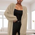 thumbnail image 4 of Cardigan Sweaters for Women Long Sleeve Open Front Mid Length Knitted Sweater Coat Jacket Womens Cardigan Sweaters, 4 of 6