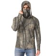 thumbnail image 6 of Yaoyar Men Sun Protection Shirts with Mask UPF 50+ Summer Casual Camouflage Long Sleeved Hooded Ice Silk Sunscreen Cool Sun Protection UV Rash Guard Tops With Face Mask, 6 of 8