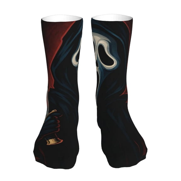 Scream Ghostface Socks Lightweight Casual Knitted Socks Soft Elastic Sockings Tube Socks For Men Women