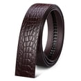 thumbnail image 4 of Catelles Genuine Cowhide Crocodile Print Headless Brown Belt for Men Automatic Buckle Design, Breathable Long-Lasting, Perfect for Office Daily Outfits,Gifted by Box&For waist 48in Width 1.5in(3.8cm), 4 of 9