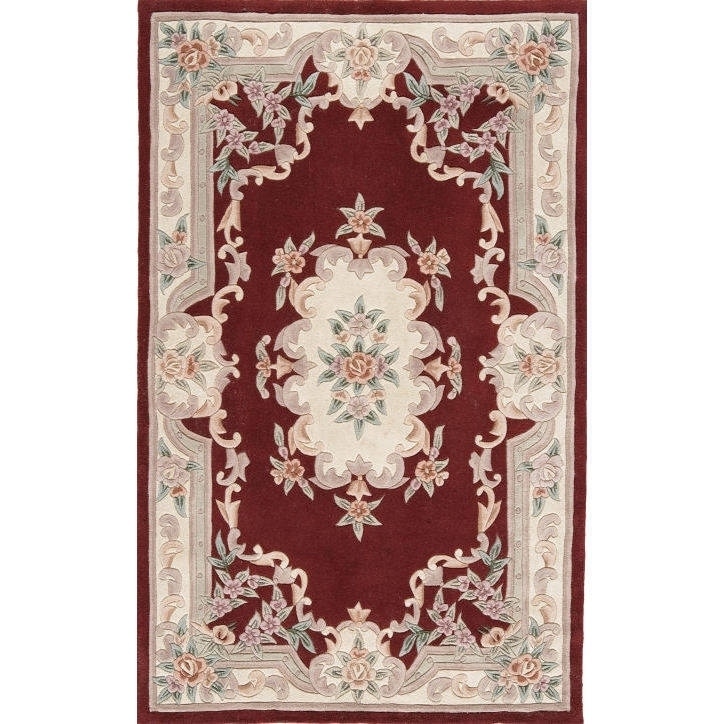 Rugs America New Aubusson Collection Burgundy 510379 Traditional