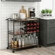 thumbnail image 4 of Carrito Organizador con Ruedas,Carrito Auxiliar,Carrito de Servicio Tipo Bar,Mueble Cantina Bar para Casa de 3 Niveles,Ruedas Bloqueables,para 12 Botellas y Copero,Multiusos para Cocina,Sala y Fiestas, 4 of 4