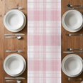 thumbnail image 5 of Pink Buffalo Plaid Table Runner Farmhouse Modern Checkered Tablerunners 18 x 72 Inch, Table Decorations Tabletop Scarf for Summer Gathering Holiday Farmhouse Kitchen Dining Decor, 5 of 8